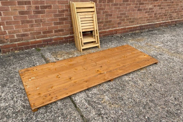 Vintage Outdoor Wooden Folding Table